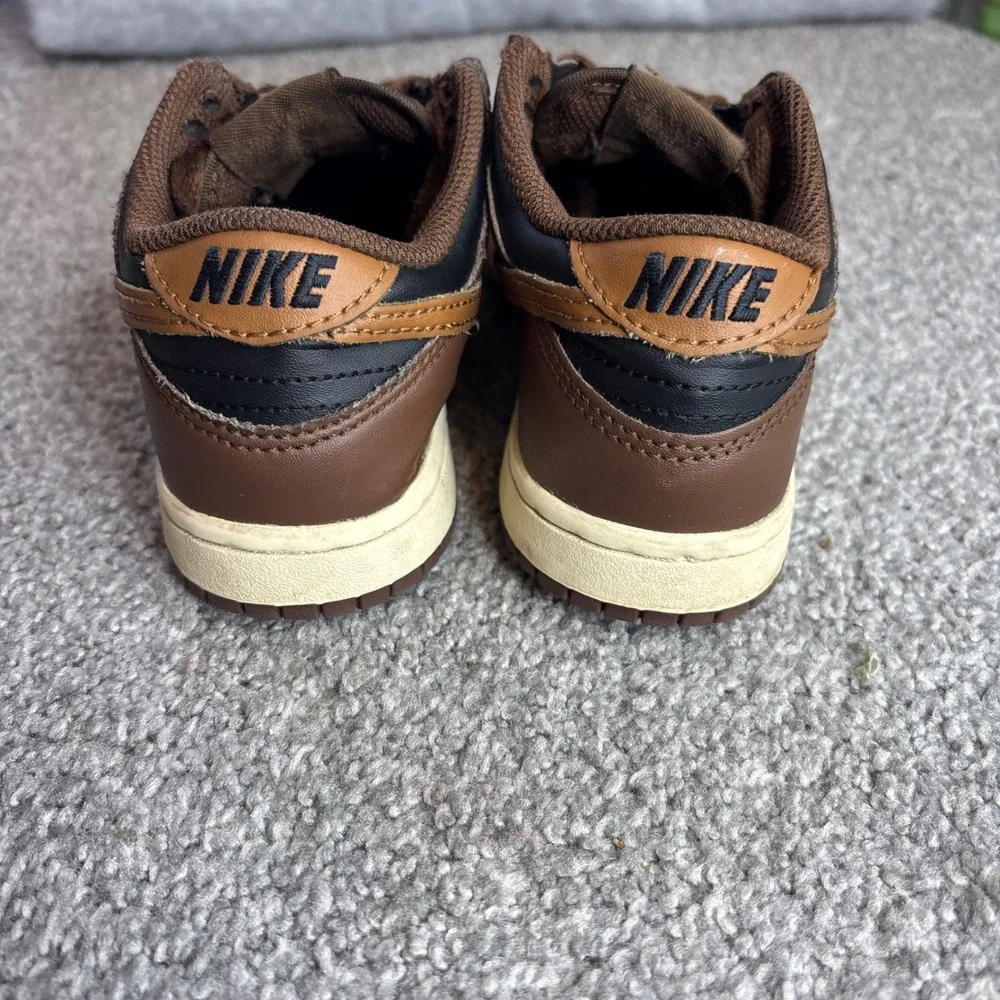 Nike Dunk Low Kids 12.5C Brown Black‎ FB9108-002 Retro Basketball Sneakers